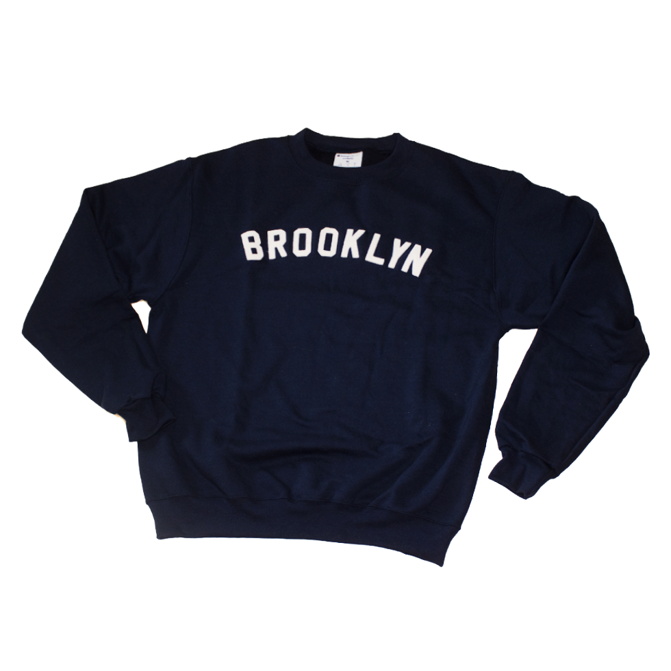 BROOKLYN Varsity Crewneck with Sewn Felt Lettering