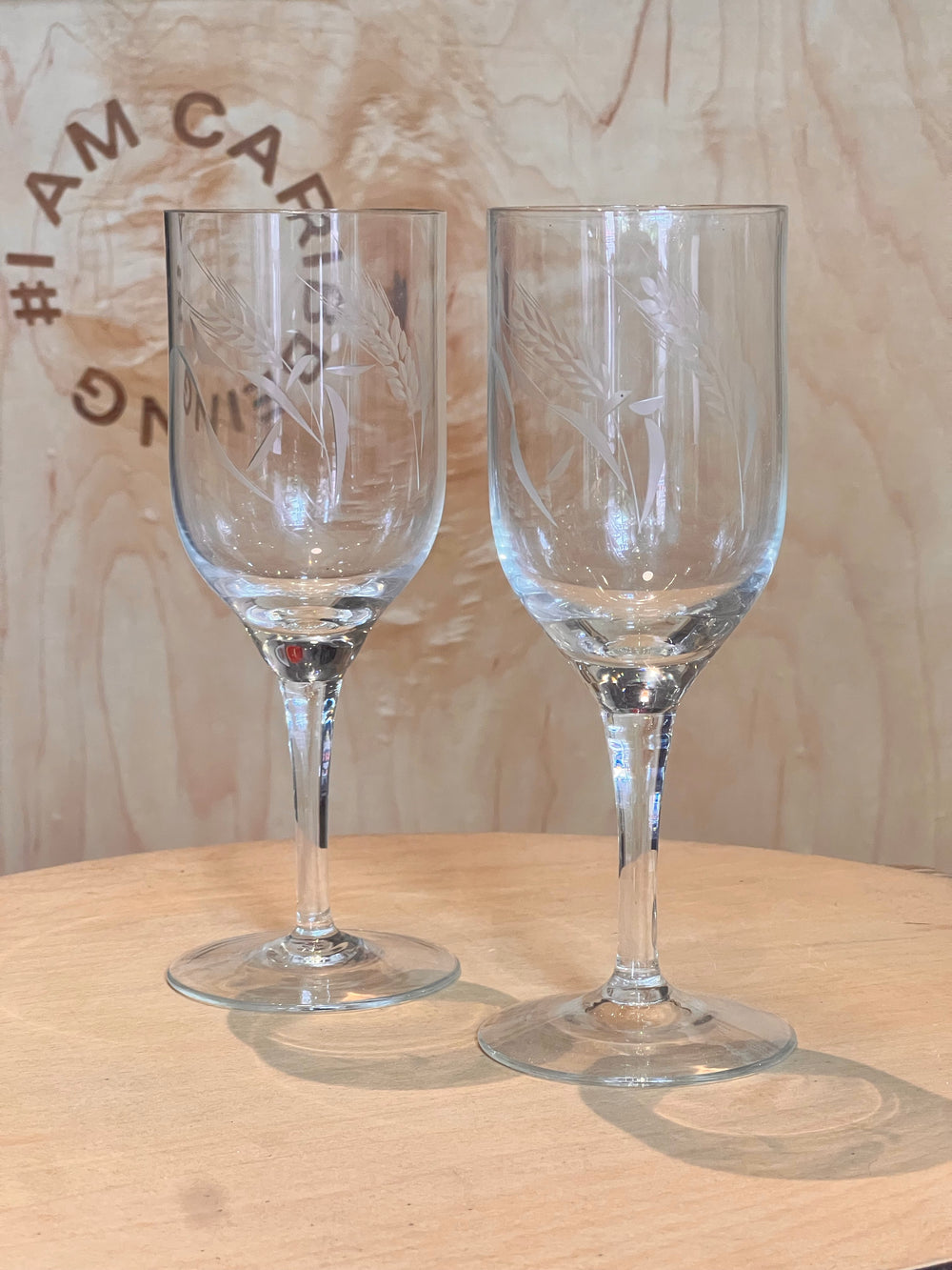 Rare Mid-Century Vintage Wheat glasses Large