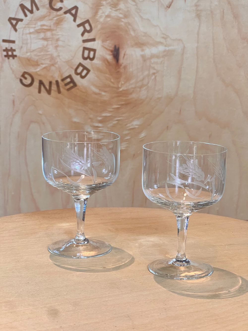 Rare Mid-Century 
Vintage Wheat glasses Small